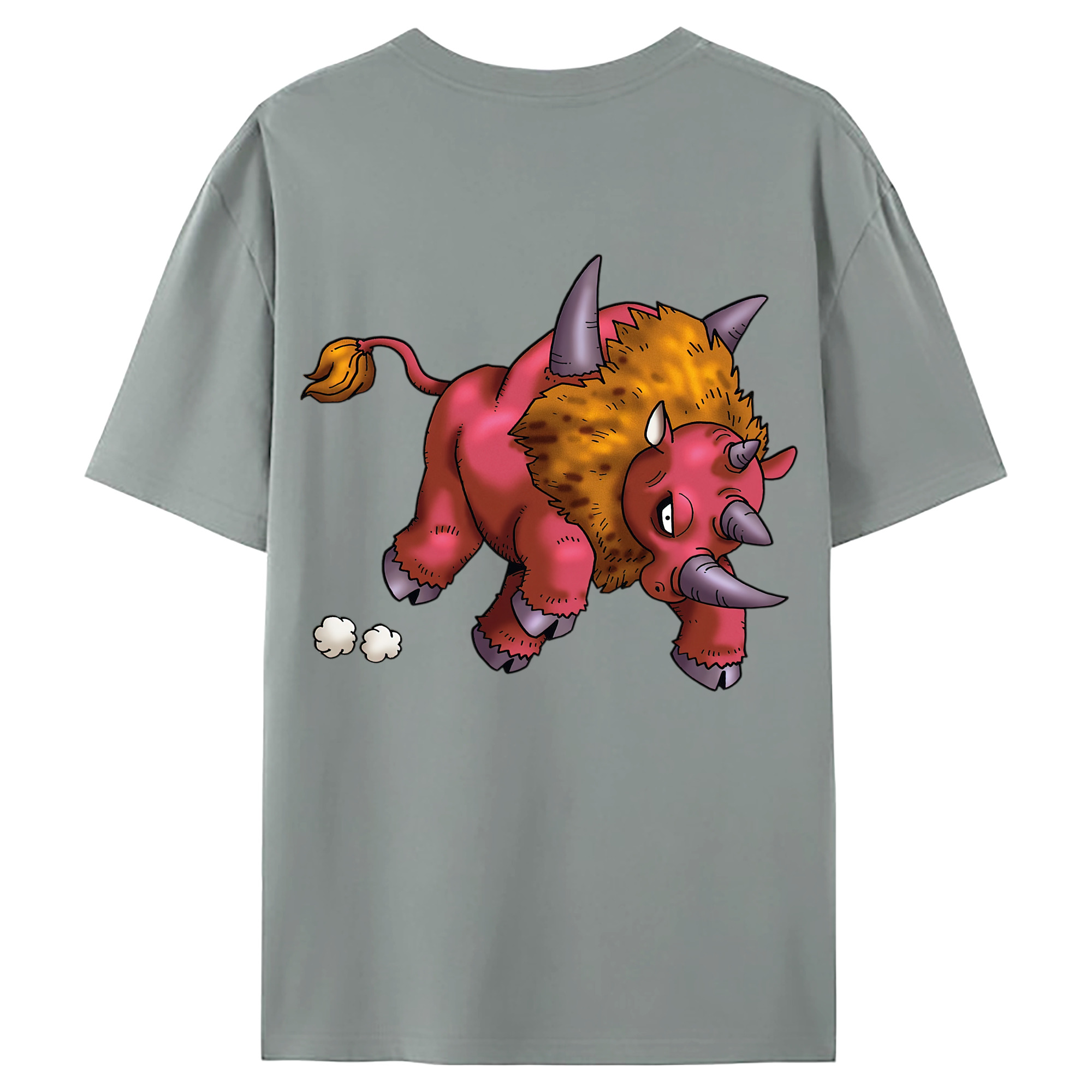 （画像用） ドラゴンクエスト Doragon Kuesuto Dragon Quest 綿100％ メンズ半袖Tシャツ（バックプリント） 通気性